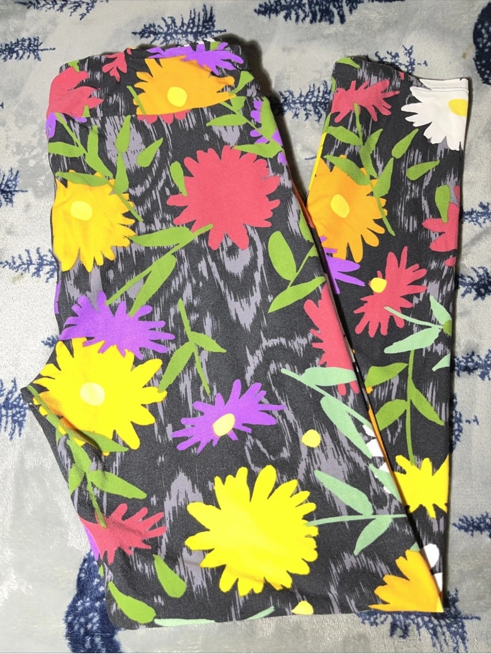 Women’s Leggings Size 1X LuLaRoe TC Black Floral